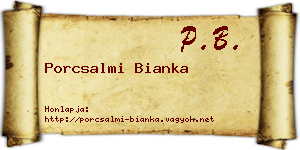 Porcsalmi Bianka névjegykártya