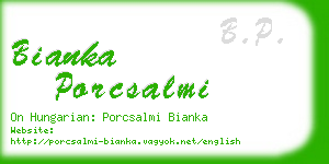 bianka porcsalmi business card